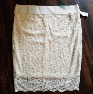 Maurices ivory lace skirt
